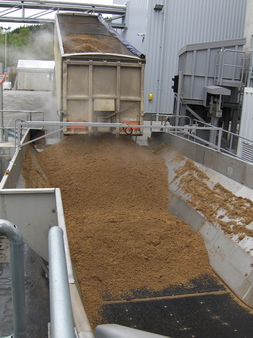 Draff and clean wood used as fuel at the Rothes CoRDe plant